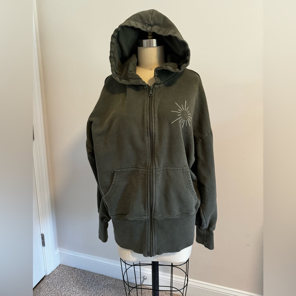 Olive Green Aerie Offline Hoodie - Picture 2 of 5